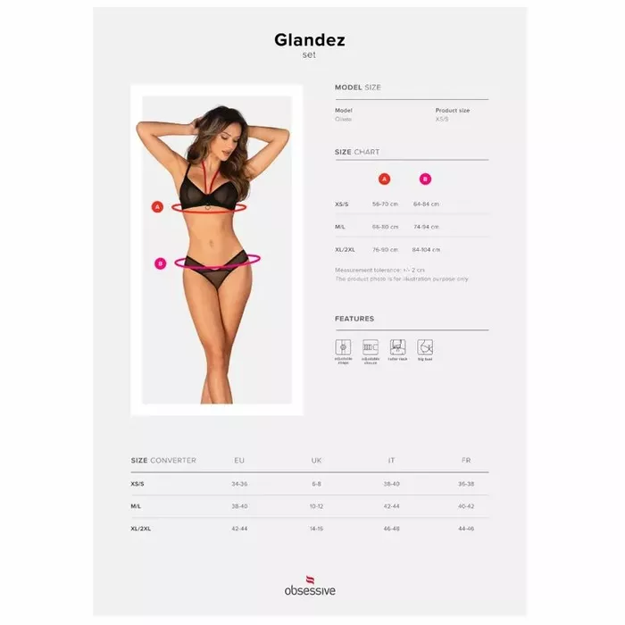Komplekts OBSESSIVE D-236692 — ar stīpiņām krūšturis un stringi Photo 5