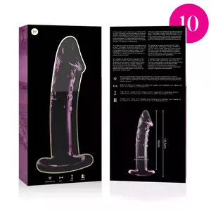Dildo Nebula sērija no Ibiza Borosilikāta stikls Rozā 18.5 cm