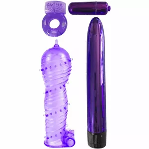 CLASSIX - KIT FOR COUPLES WITH RING, SHEATH AND BULLETS PURPLE