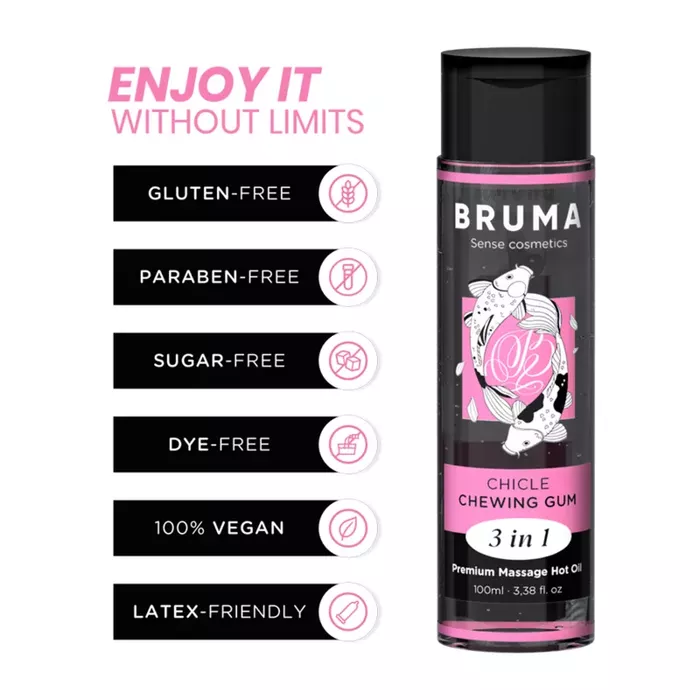 Massage oil BRUMA Premium Hot Oil Chewing Gum 3 in 1 Photo 3