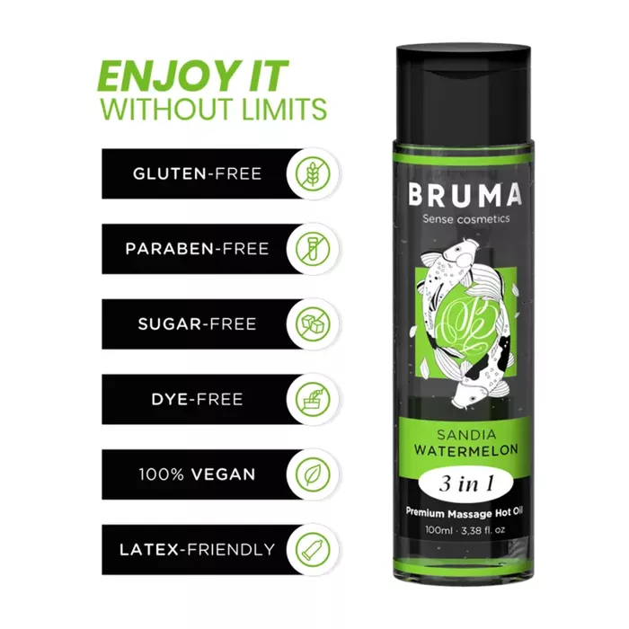 Massage oil BRUMA Premium Hot Oil Watermelon 100 ml Photo 3