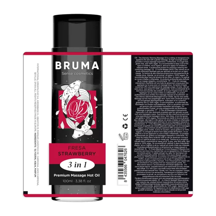 Massage oil BRUMA Premium Hot Oil Strawberry 3-in-1 100 ml Photo 6
