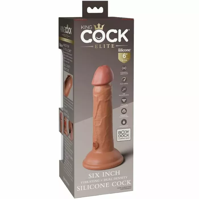 Dildo King Cock Elite Realistic Vibrating 15.2 cm Photo 5
