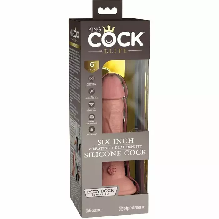 Dildo king cock Elite Realistic Vibrating Silicone 15.2 cm Photo 6