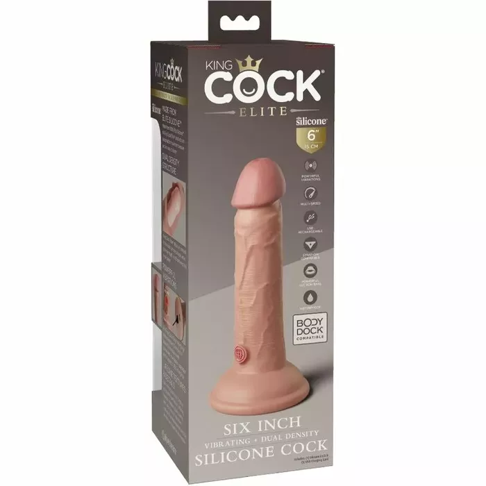 Dildo king cock Elite Realistic Vibrating Silicone 15.2 cm Photo 7