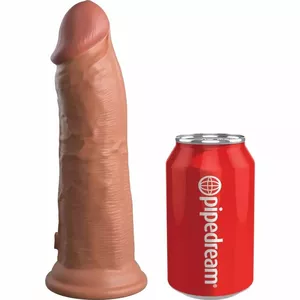 KING COCK ELITE - REALISTIC DILDO VIBRATING & SILICONE 20.3 CM CARAMEL