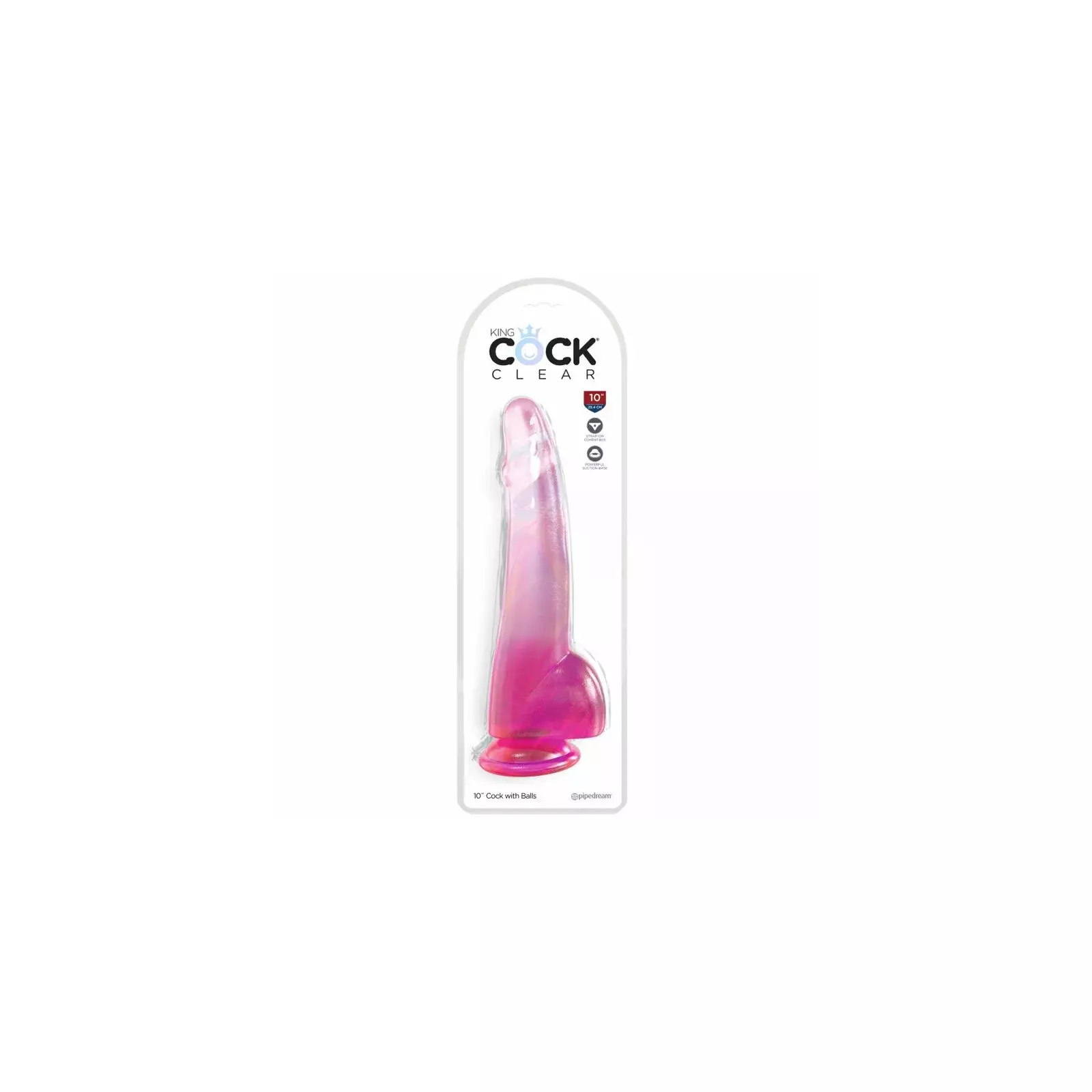 KingCockClear 10" Rozā D-236646 - King Cock Photo 2