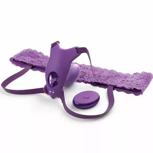 Fantasy for Her Butterfly Harness G-punkta vibrators ar tālvadības pulti, uzlādējams, violets