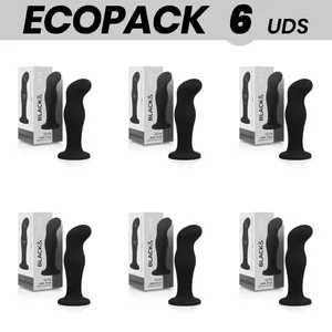 Anālo ieliktņu komplekts black&silver ECOPACK 6 gab. — premium silikons, melns