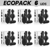 Anal plug set black&silver Tucker Small — 6 units Photo 1