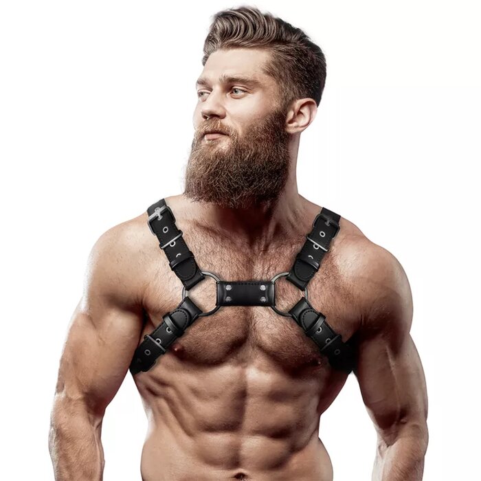 Men's Eco-Leather Chest Bulldog Harness D-235871 Photo 1