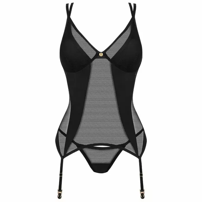 Korsete un biksītes OBSESSIVE Nesari — melns XL/2XL Photo 5