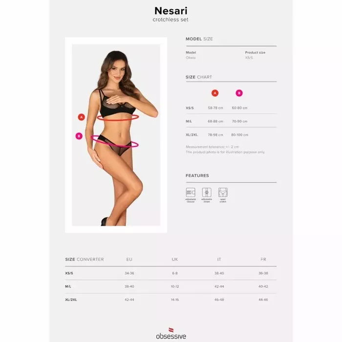Комплект OBSESSIVE OBS Set — черный, XS/S Photo 7