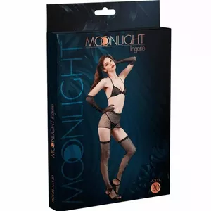 Lingerie set MOONLIGHT Model 20 Spicy — 5-piece, black, one size