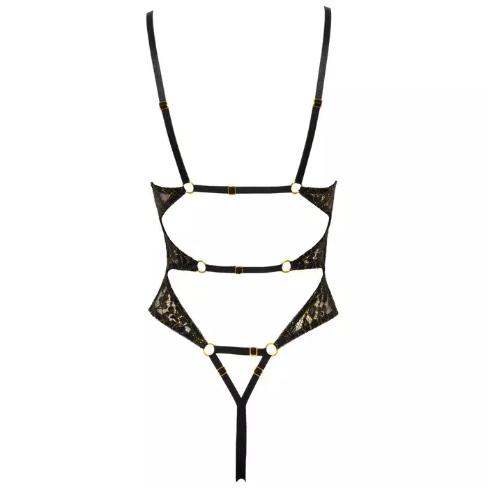 abierta fina Body gold S — women's open-front bodysuit Photo 10