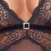 Lace bodysuit Cottelli Collection L — crotchless, black Photo 7