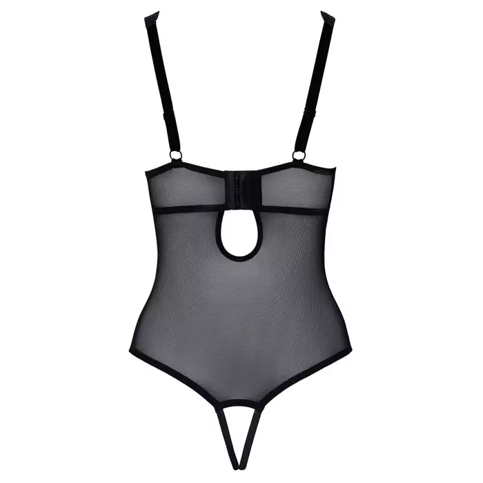 Lace bodysuit Cottelli Collection L — crotchless, black Photo 9