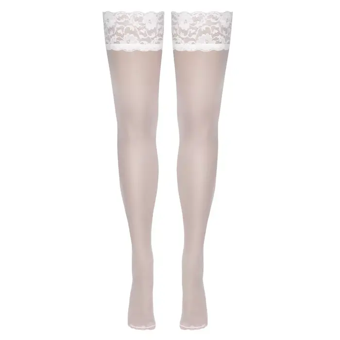Cottelli Collection hold-ups white 5 — thigh-high stockings Photo 8