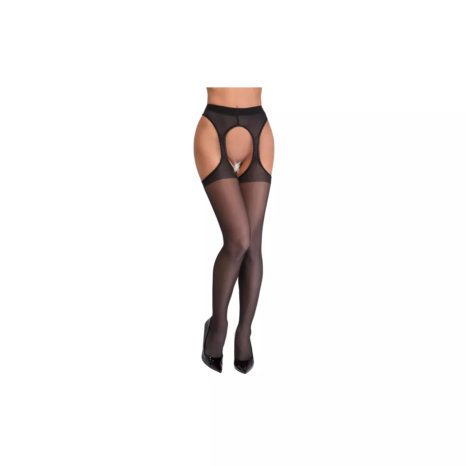 Suspender Stockings Black 2 - Cottelli Collection Photo 2