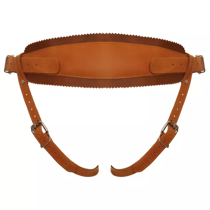 Страпон-гарнитура ZADO Leather StrapOn натуральная S/M Photo 7