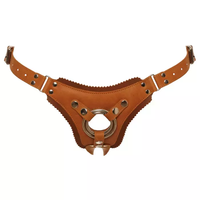 Strap-on harness ZADO Leather StrapOn natural 2XL Photo 6
