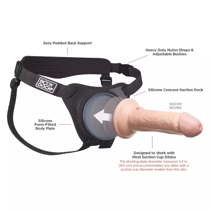Strap-on harness Body Dock Elite with silicone docking plate Photo 6