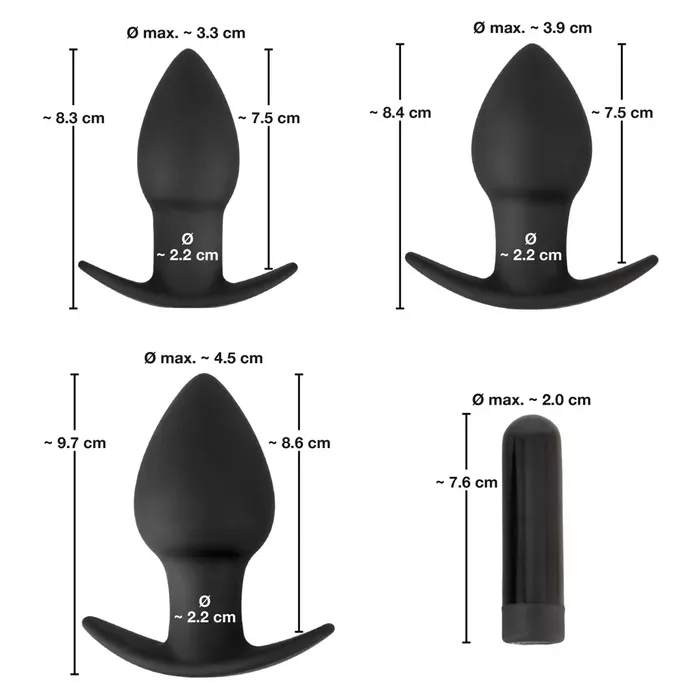 Anālo kociņu komplekts Black Velvets BV — 3 izmēri Photo 9