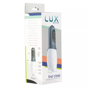Мастурбатор LUX active First Class — вращающаяся силиконовая насадка, чёрный, 20.8×7 см, глубина 10.7 см, перезаряжаемый