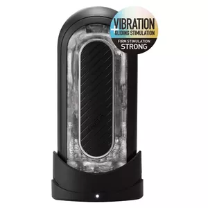 Мастурбатор Tenga Flip Zero Gravity Black — вибрирующий перезаряжаемый Flip, силикон, многоразовый, с зарядным
