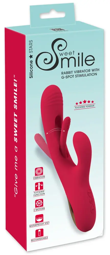 Vibrator Sweet Smile Rabbit Flicking — silicone, waterproof Photo 14