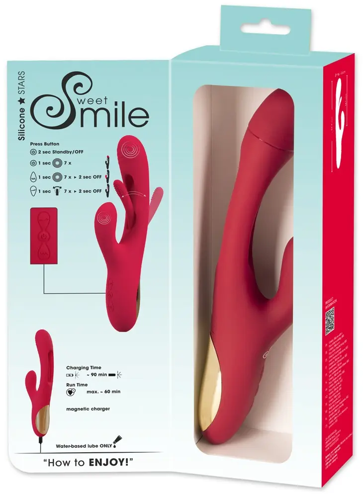 Vibrator Sweet Smile Rabbit Flicking — silicone, waterproof Photo 16