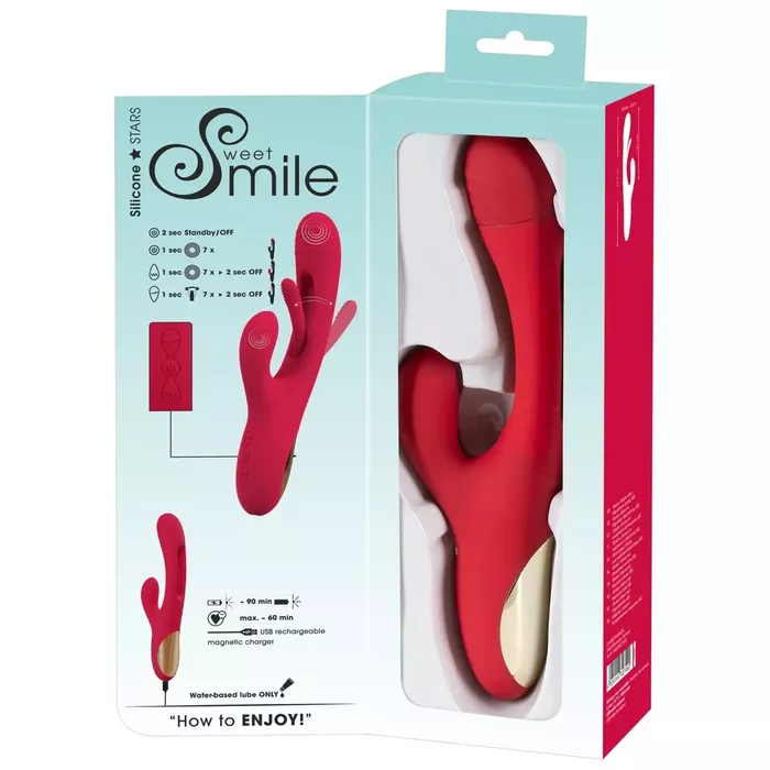 Vibrator Sweet Smile Rabbit Flicking — silicone, waterproof Photo 13