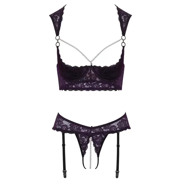 Cottelli Collection Shelf Bra Set Purple 85B/L Photo 8