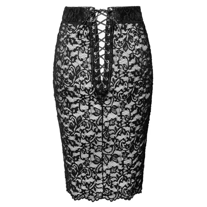 Noir Lace Pencil Skirt L Photo 6