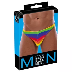 Men's thong Svenjoyment Thong Rainbow 2XL — size 2XL, multicolour, 90% polyester 10% spandex