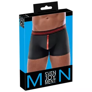 Мужские боксеры Svenjoyment 21331801711 размер M черно-красные, 90% полиэстер 10% спандекс, гульфик на молнии, широкая тянутая резинка