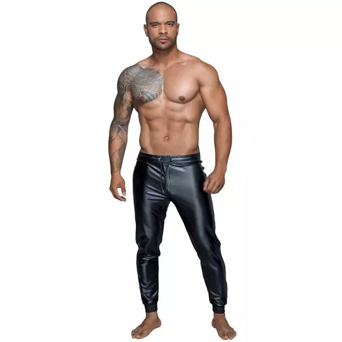 Treggings Noir Men L — Noir treggings power wetlook Photo 3