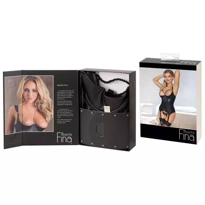 Suspender shirt & crotchless thong abierta fina 85B/L Photo 14