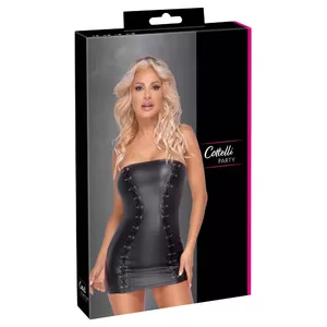 Tube dress Cottelli Collection — strapless short tube dress, size L, black, 90% polyester 10% spandex