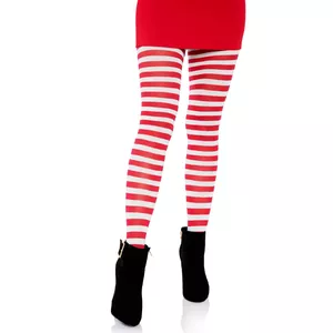 Zeķbikses LEG AVENUE balti/sarkanas svītras, one size, elastīgs trikotāža