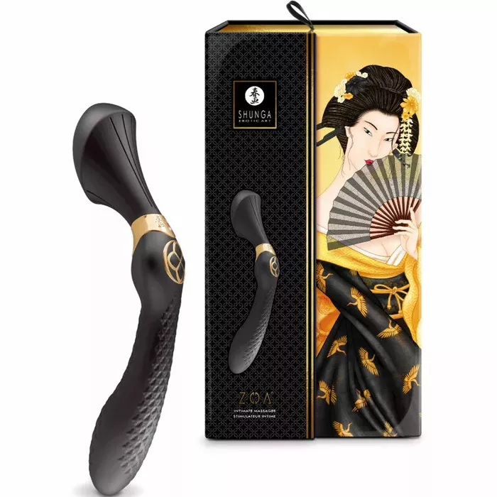 SHUNGA ZOA intīmā masāžas ierīce — melns silikons Photo 3