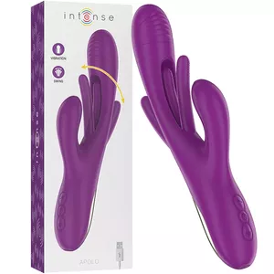Daudzfunkcionāls vibrators INTENSE Apolo — uzlādējams, silikons, 7 vibrācijas režīmi, šūpojoša kustība, violets