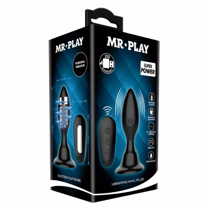 Анальная пробка MR PLAY D-226614 — силиконовая вибрирующая Photo 9