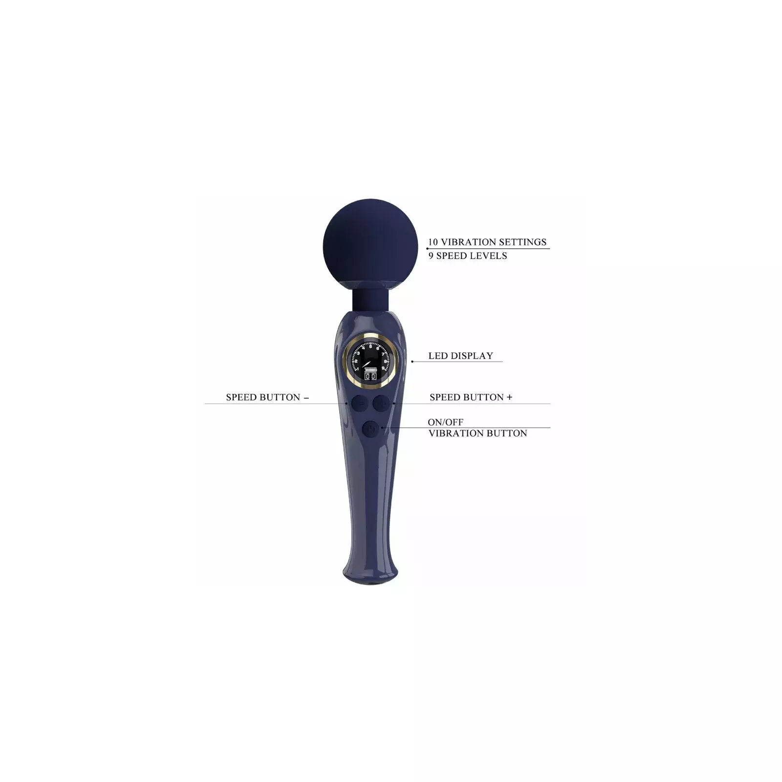 PRETTY LOVE SKYLER VIBRATOR WAND BLUE D-237398 Photo 7