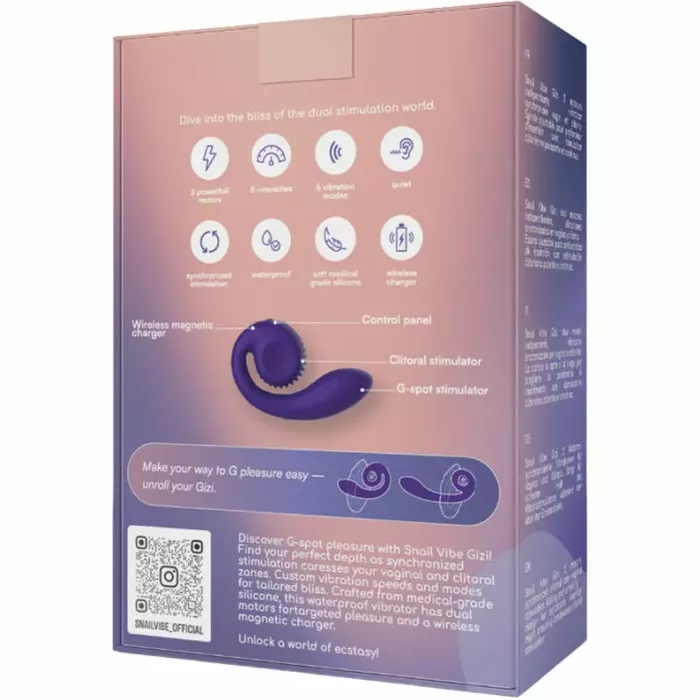 Divkāršs stimulators-vibrators Snail Vibe Gizi Photo 5