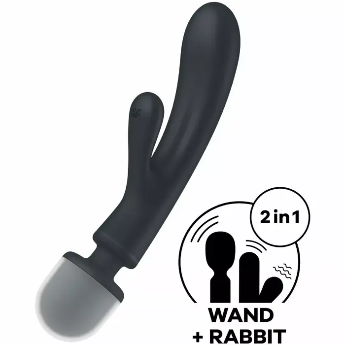 SATISFYER Triple Lover truša vibrators — pelēks Photo 6
