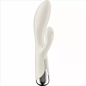 Vibrators SATISFYER Spinning Rabbit 1 — dubulta klitora un G-spot stimulācija, bēšs