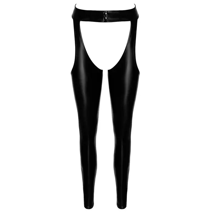 Thigh-High Chaps Noir — leather-look open-front S Photo 4