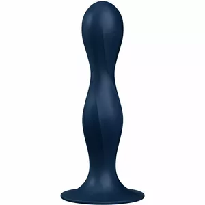 SATISFYER - DOUBLE BALL-R SILICONE DILDO BLUE