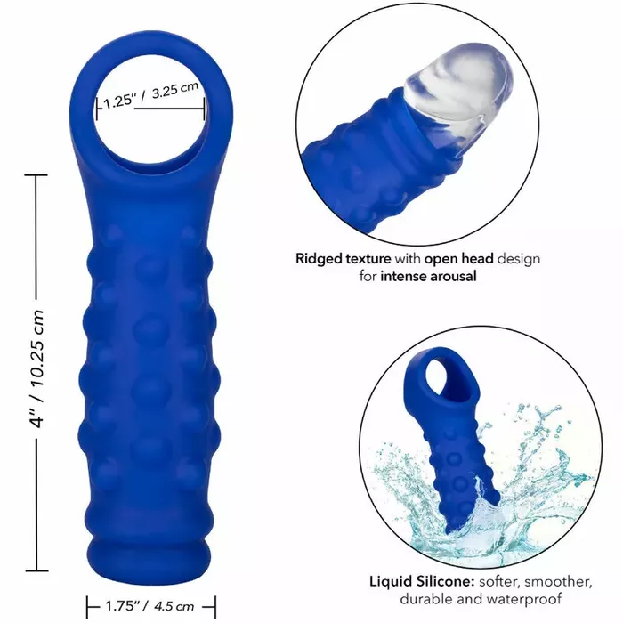 Penis cover ADMIRAL Admiral Beaded Liquid Silicone Blue Photo 4